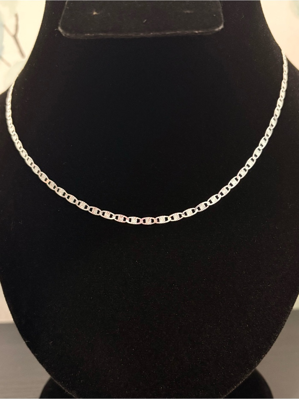 Sterling Silver Diamond Cut Valentino Chain 16”